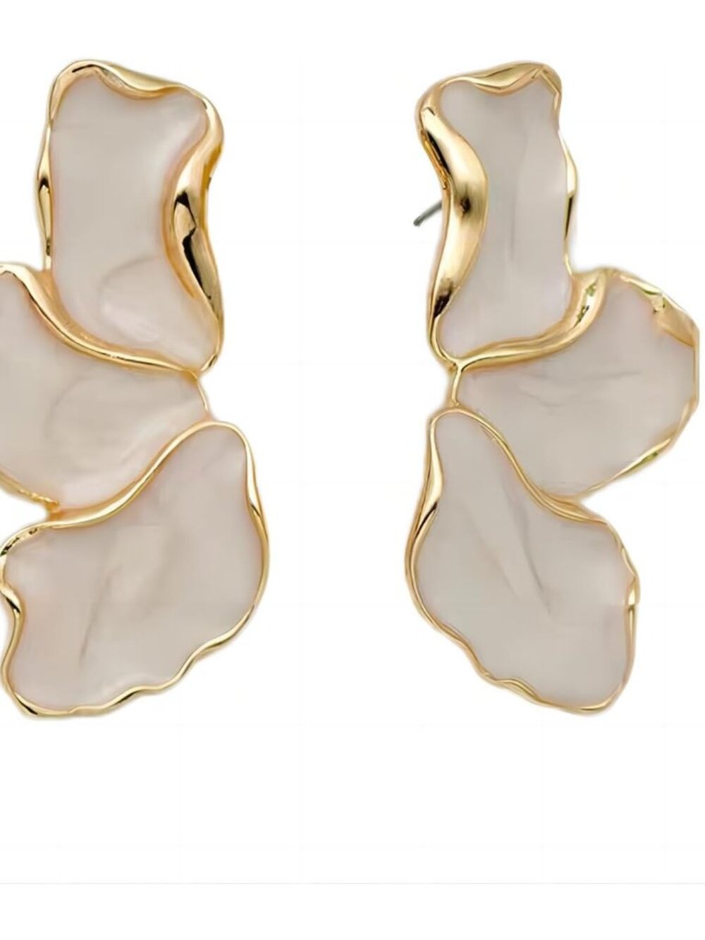 Trendy Irregular Petal Earrings with Hypoallergenic Design - Women’s Jewelry